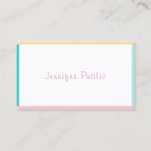 Colourful Modern Hand Script Text Sympathetic Business Card