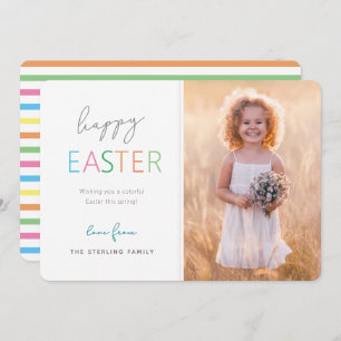Colourful Modern Happy Easter Photo Card