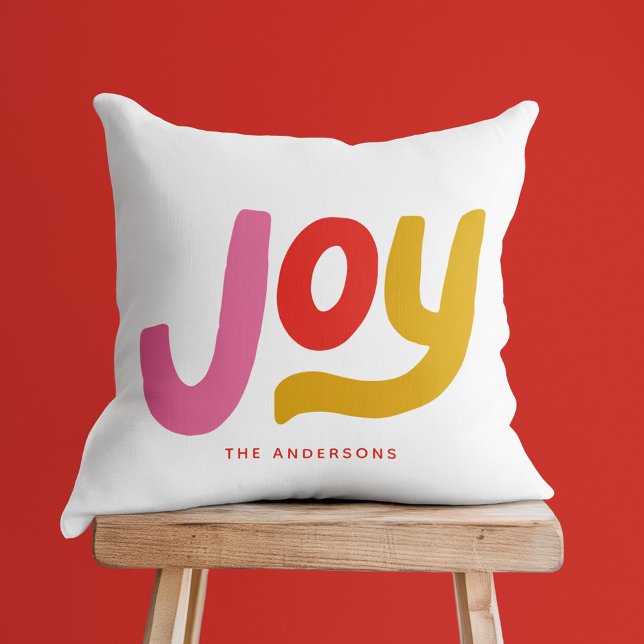 Colourful Modern Joy Holiday Cushion (Creator Uploaded)