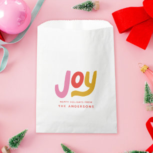 Colourful Modern Joy Holiday Party Favour Bags