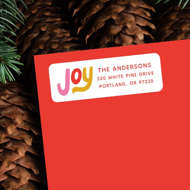 Colourful Modern Joy Holiday Return Address Label (Creator Uploaded)