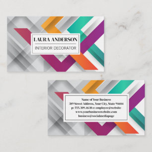 Colourful Modern Lines Creative Abstract Business Card