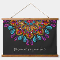 Colourful Modern Mandala Trippy Psychedelic Hippi