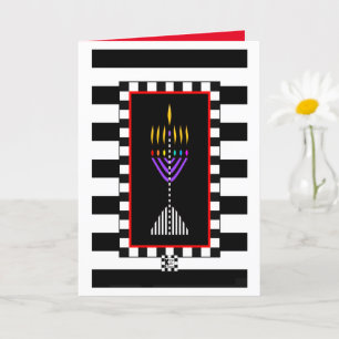 Colourful Modern Menorah Greeting Card