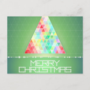Colourful Modern Merry Christmas Holiday Postcard