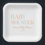 Colourful Modern Minimal Minimalist Baby Shower  Paper Plate<br><div class="desc">These are Colourful Modern Minimal Minimalist Baby Shower Paper Plates!</div>