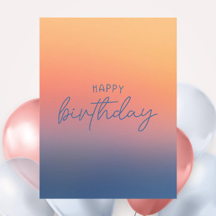 Colourful Modern Minimalist Elegant Happy Birthday Postcard