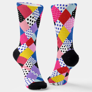 Colourful Modern Mosaic Dots Pattern Socks