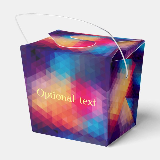 Colourful Modern Mosaic Geometric Pattern Favour Box (Back Side)