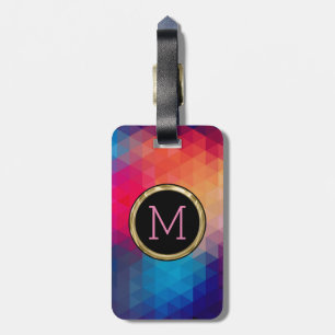 Colourful Modern Mosaic Geometric Pattern Luggage Tag