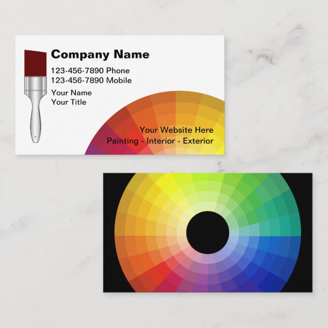 Colourful Modern Painter Business Cards (Front/Back)