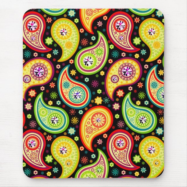 Colourful Modern Paisley Pattern 4 Mouse Pad (Front)