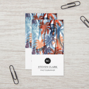 Colourful Modern Palm Trees Business Card