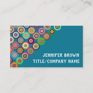 colourful modern pattern on turquoise place card