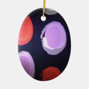Colourful Modern Pattern Polka Dot Art Print Ceramic Tree Decoration