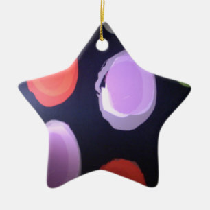 Colourful Modern Pattern Polka Dot Art Print Ceramic Tree Decoration