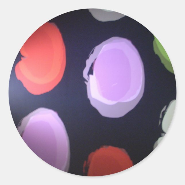 Colourful Modern Pattern Polka Dot Art Print Classic Round Sticker (Front)