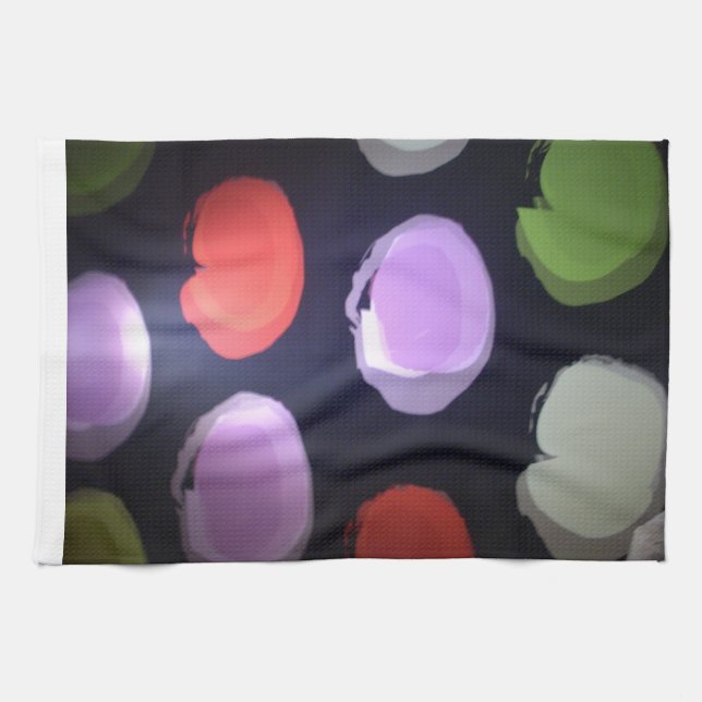 Colourful Modern Pattern Polka Dot Art Print Tea Towel (Horizontal)