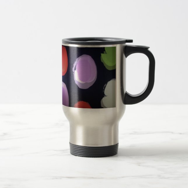 Colourful Modern Pattern Polka Dot Art Print Travel Mug (Right)