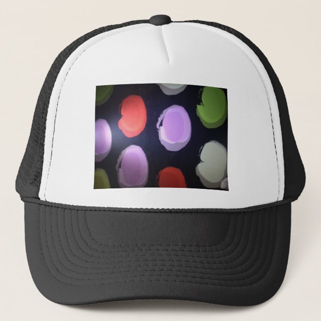 Colourful Modern Pattern Polka Dot Art Print Trucker Hat (Front)