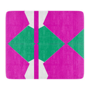 Colourful modern pink and green Abstract art Cutting Board