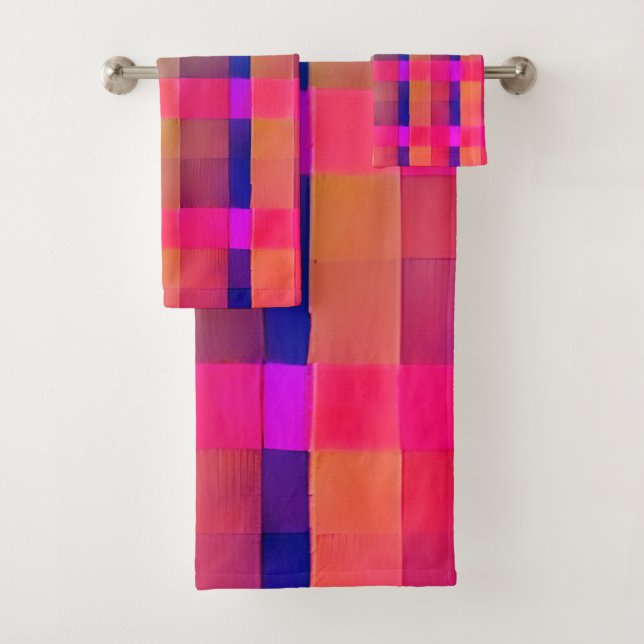 Colourful Modern Plaid  Towel Set (Insitu)