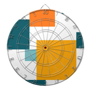 Colourful, modern, playful square geometric patter dartboard