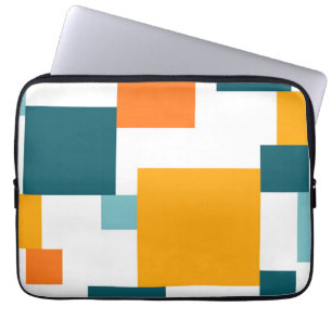 Colourful, modern, playful square geometric patter laptop sleeve