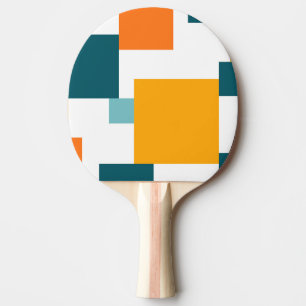 Colourful, modern, playful square geometric patter ping pong paddle