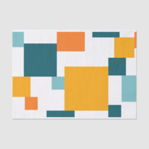 Colourful, modern, playful square geometric patter tissue paper