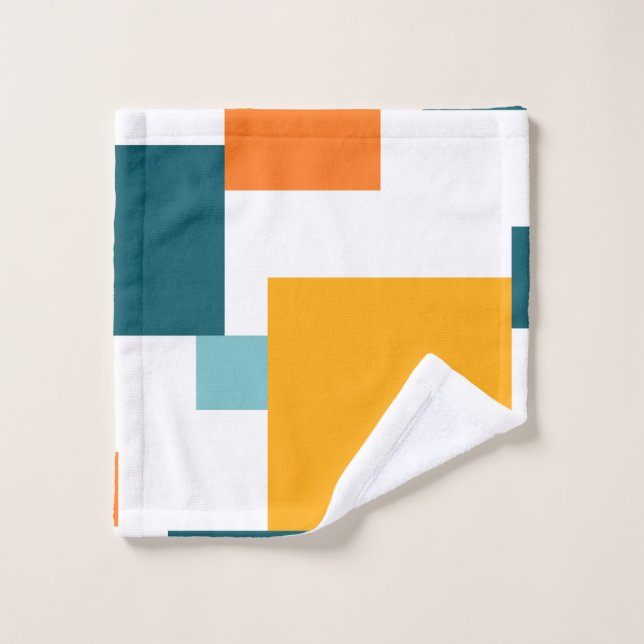 Colourful, modern, playful square geometric patter wash cloth (Wash Cloth)