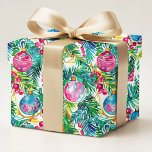 Colourful Modern Preppy Christmas Decorations<br><div class="desc">Colourful Modern Preppy Christmas Decorations Pattern Wrapping Paper Gift Wrap features a moden Christmas pattern of Christmas decorations with bright and colourful pine tree branches. Perfect for gift wrapping Christmas and holiday gifts. Created by Evco Studio www.zazzle.com/store/evcostudio</div>