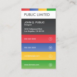 Colourful Modern Professional Corporate Business Card