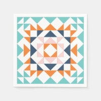 Colourful Modern Quilt Block Geometric Art