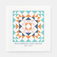 Colourful Modern Quilt Block Geometric Custom