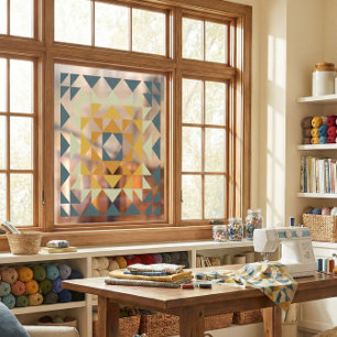 Colourful Modern Quilt Block Geometric Earthy Teal