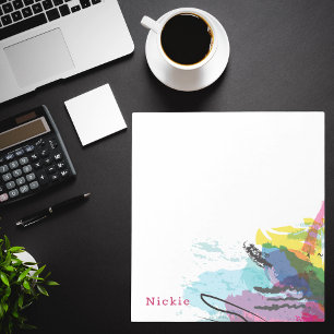 Colourful Modern Rainbow Abstract Art Notepad