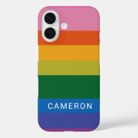 Colourful Modern Rainbow Stripes Personalised Name