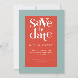 Colourful modern Retro groovy wedding Save The Date