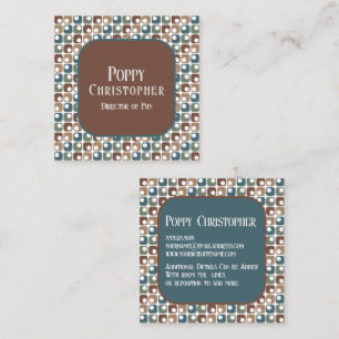 Colourful Modern Retro Pattern 16.15 Square Business Card