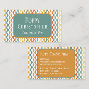 Colourful Modern Retro Wave Pattern 9.8 Business Card
