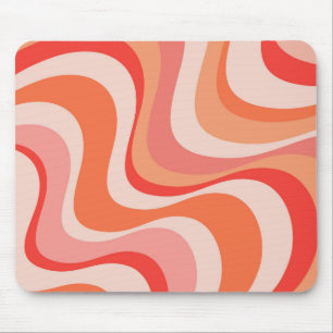 Colourful modern retro waves design mouse pad