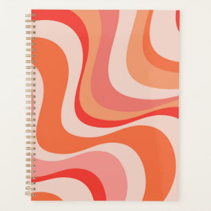 Colourful modern retro waves design planner
