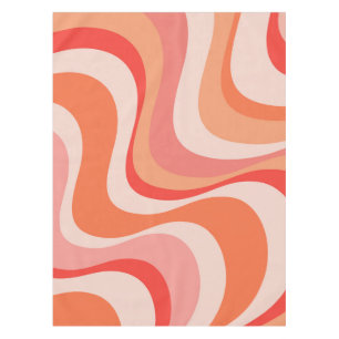 Colourful modern retro waves design tablecloth