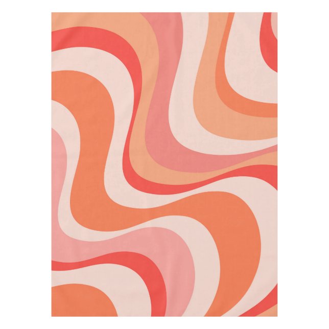 Colourful modern retro waves design tablecloth (Front)
