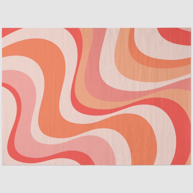 Colourful modern retro waves design tissue paper (Front)