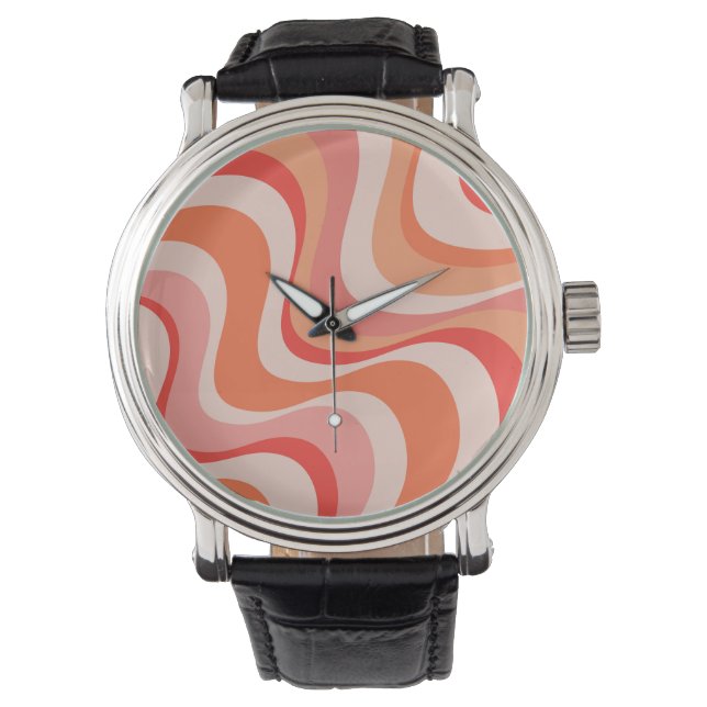 Colourful modern retro waves design  watch (Front)
