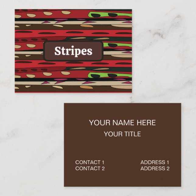 Colourful Modern Rug Striped Pattern Handicraft Business Card (Front/Back)