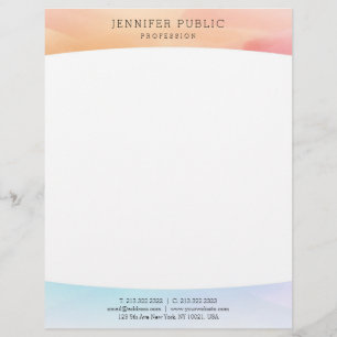 Colourful Modern Simple Design Elegant Template Custom Letterhead