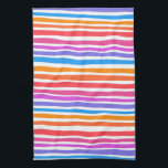 Colourful Modern Simple Stripes Rainbow Pattern Tea Towel<br><div class="desc">Decorate your kitchen with this cool art towel. Makes a great housewarming,  birthday or wedding gift! 
You can customise it and add text too.
Check my shop for lots more colours and patterns!</div>